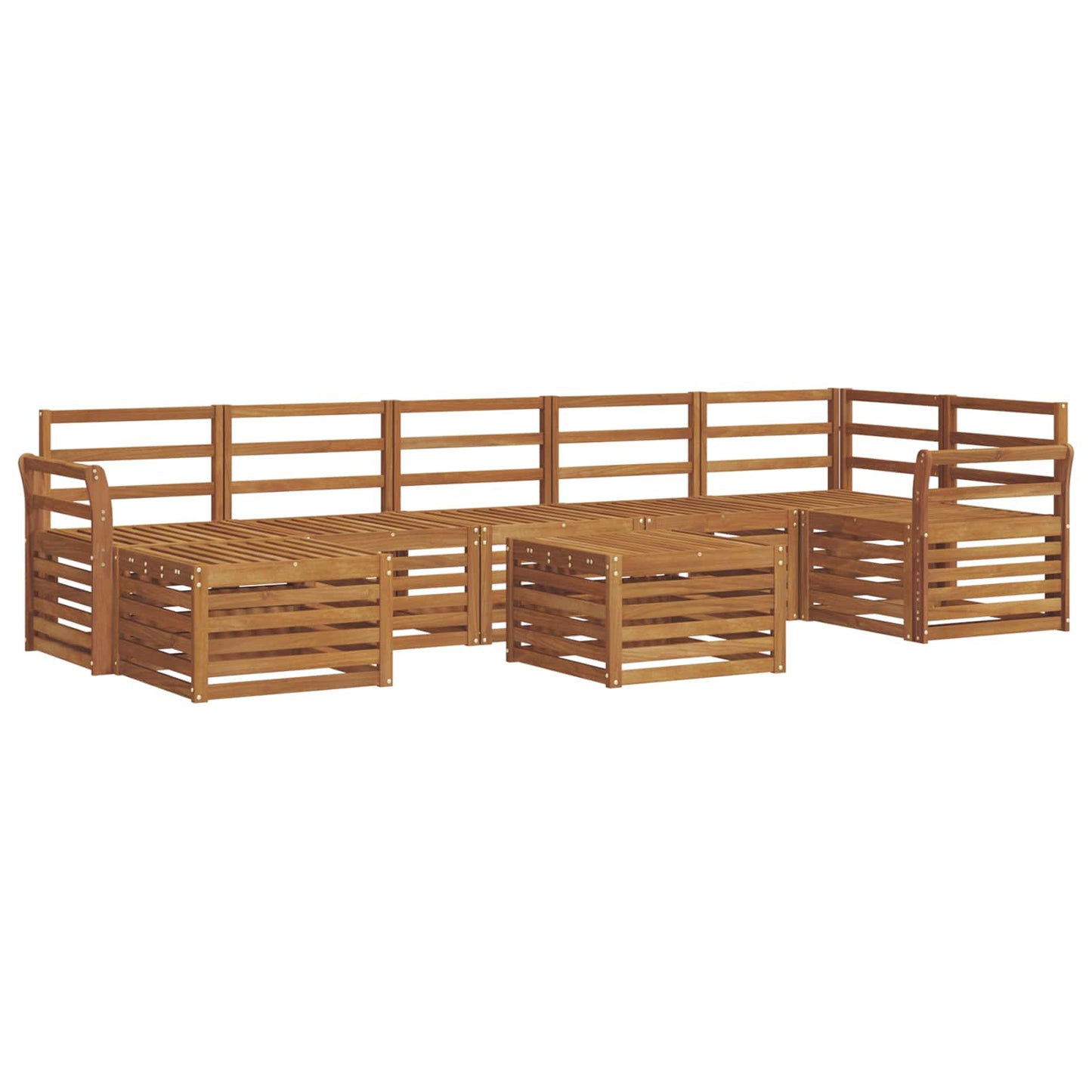 Set divani 8 pcs Naturale Legno di Acacia Massello