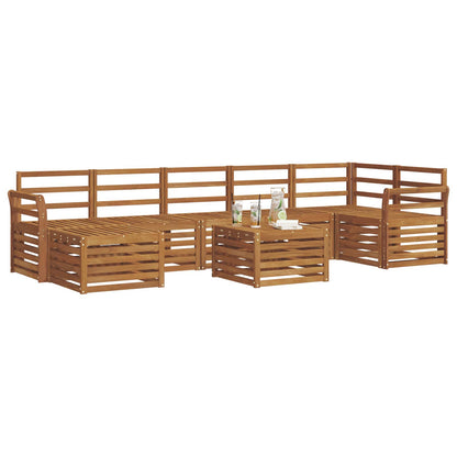 Set divani 8 pcs Naturale Legno di Acacia Massello