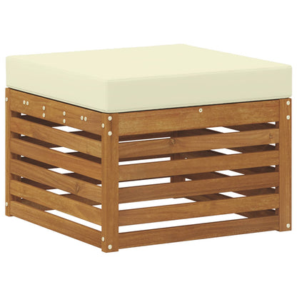 Set divani 8 pcs Naturale e Crema Legno di Acacia Massello