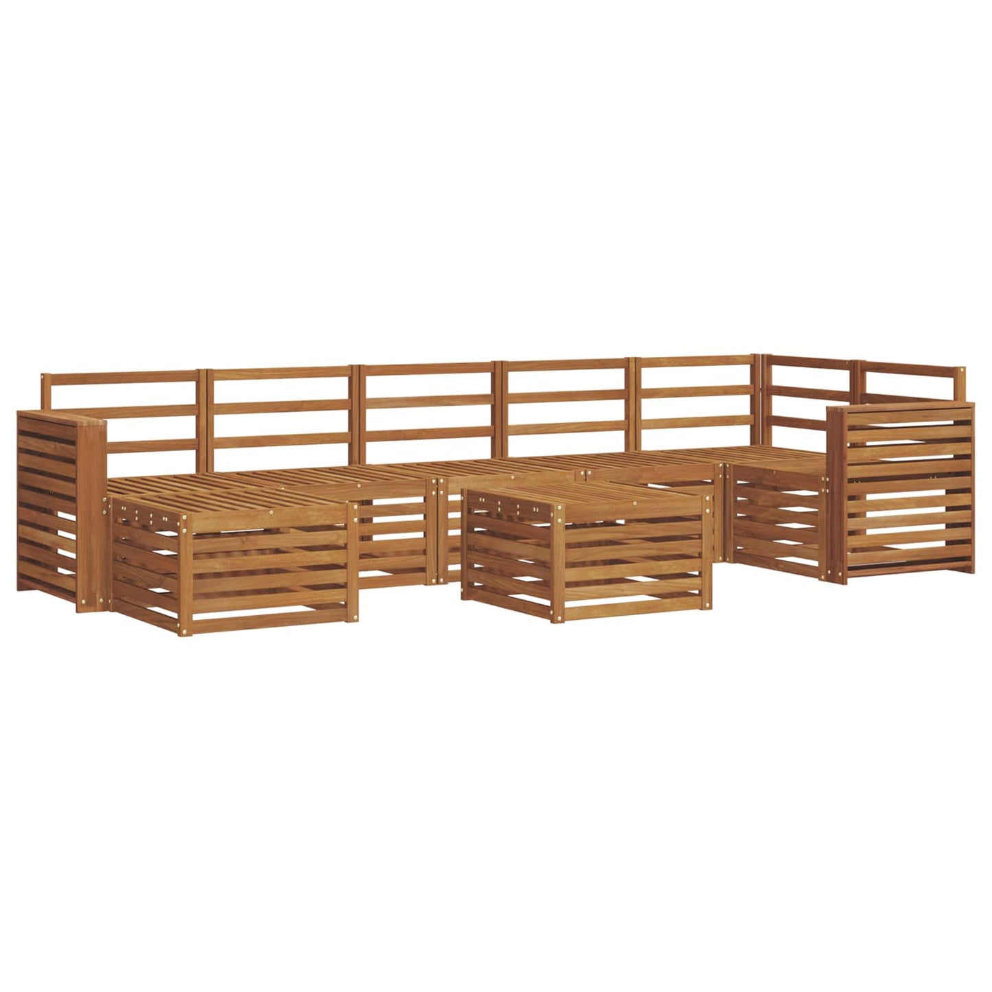 Set divani 8 pcs Naturale Legno di Acacia Massello