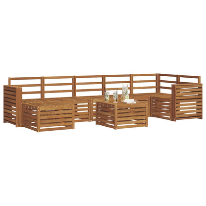Set divani 8 pcs Naturale Legno di Acacia Massello
