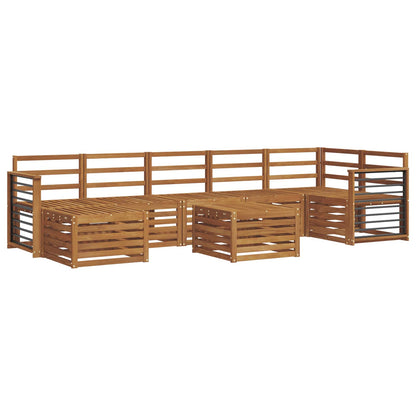 Set divani 8 pcs Naturale Legno di Acacia Massello