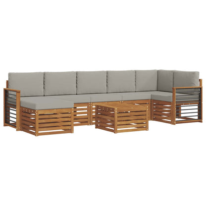 Set divani con cuscino 8 pcs Grigio Naturale e Chiaro