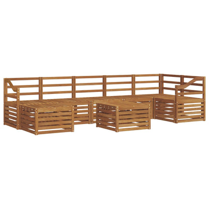 Set divani 8 pcs Naturale Legno di Acacia Massello