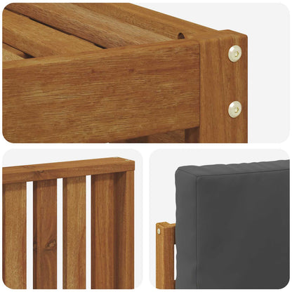 Set divani 6 pcs Naturale e Antracite Legno di Acacia Massello