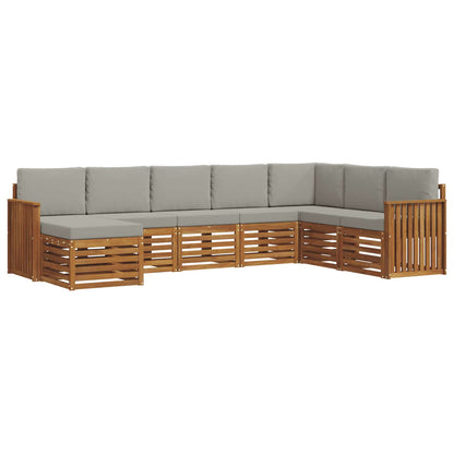 Set divani con cuscino 8 pcs Grigio Naturale e Chiaro