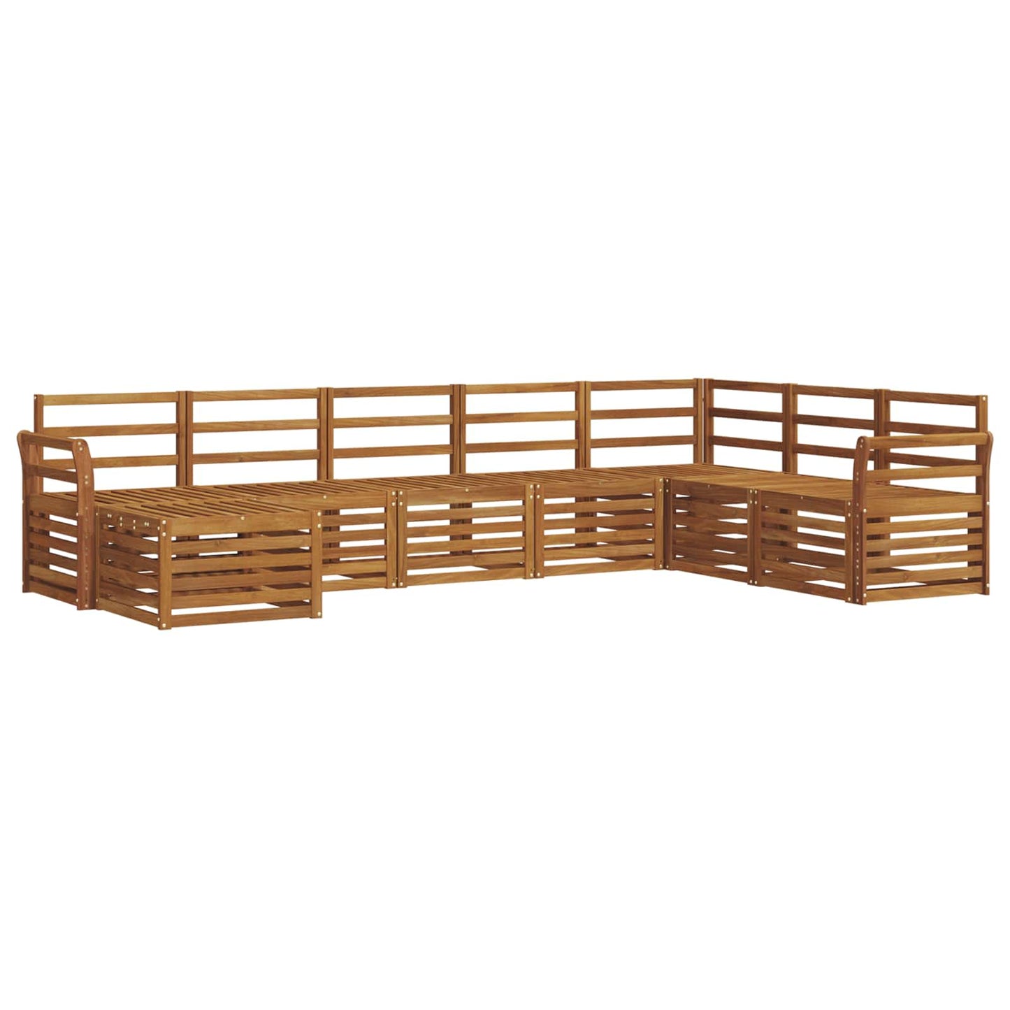Set divani 8 pcs Naturale Legno di Acacia Massello
