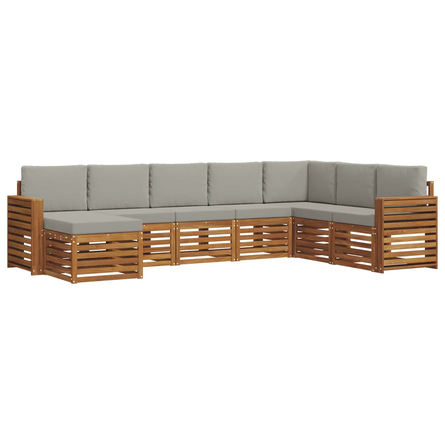 Set divani con cuscino 8 pcs Grigio Naturale e Chiaro