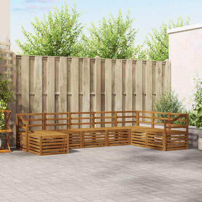 Set divani 8 pcs Naturale Legno di Acacia Massello