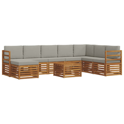 Set divani con cuscino 9 pcs Grigio Naturale e Chiaro
