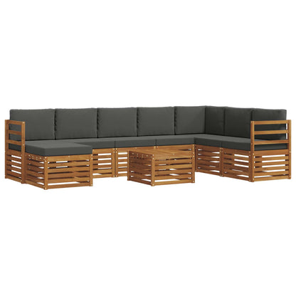 Set divani 9 pcs Naturale e Antracite Legno di Acacia Massello