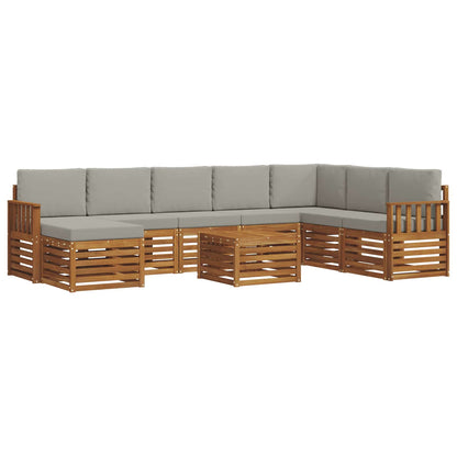 Set divani con cuscino 9 pcs Grigio Naturale e Chiaro