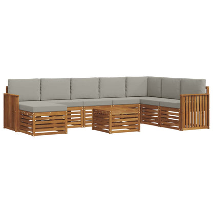 Set divani con cuscino 9 pcs Grigio Naturale e Chiaro
