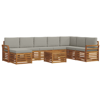 Set divani con cuscino 9 pcs Grigio Naturale e Chiaro