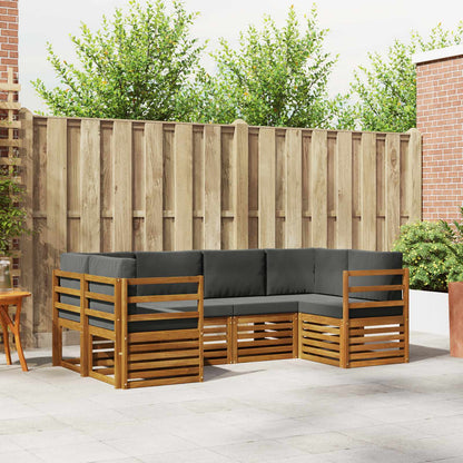 Set divani 20 pcs Naturale e Antracite Legno di Acacia Massello
