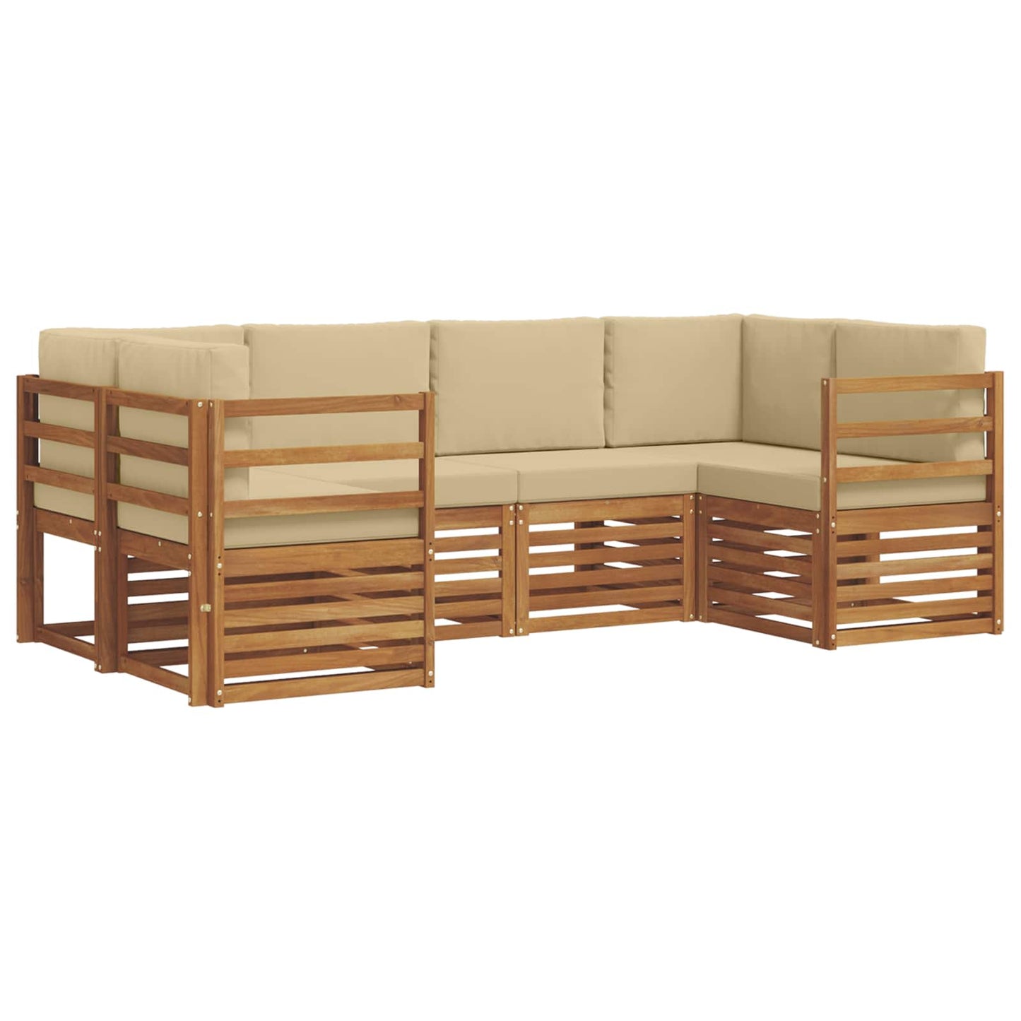 Set divani con cuscino 20 pcs Naturale Legno di Acacia Massello