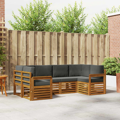 Set divani 20 pcs Naturale e Antracite Legno di Acacia Massello