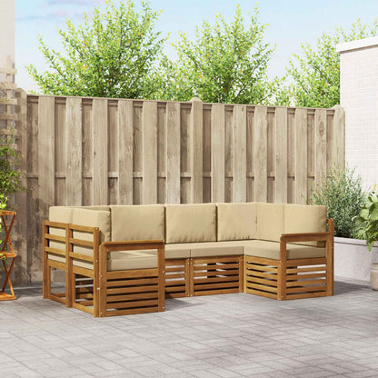 Set divani con cuscino 20 pcs Naturale Legno di Acacia Massello
