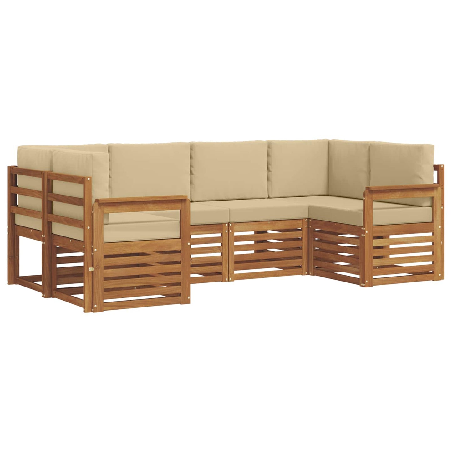 Set divani con cuscino 20 pcs Naturale Legno di Acacia Massello
