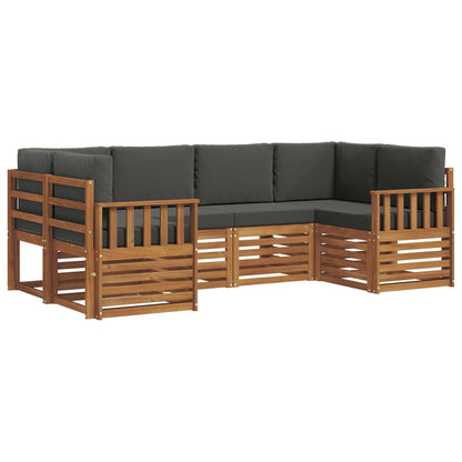 Set divani 20 pcs Naturale e Antracite Legno di Acacia Massello