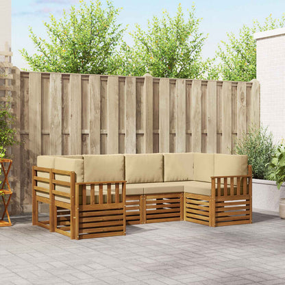 Set divani con cuscino 20 pcs Naturale Legno di Acacia Massello