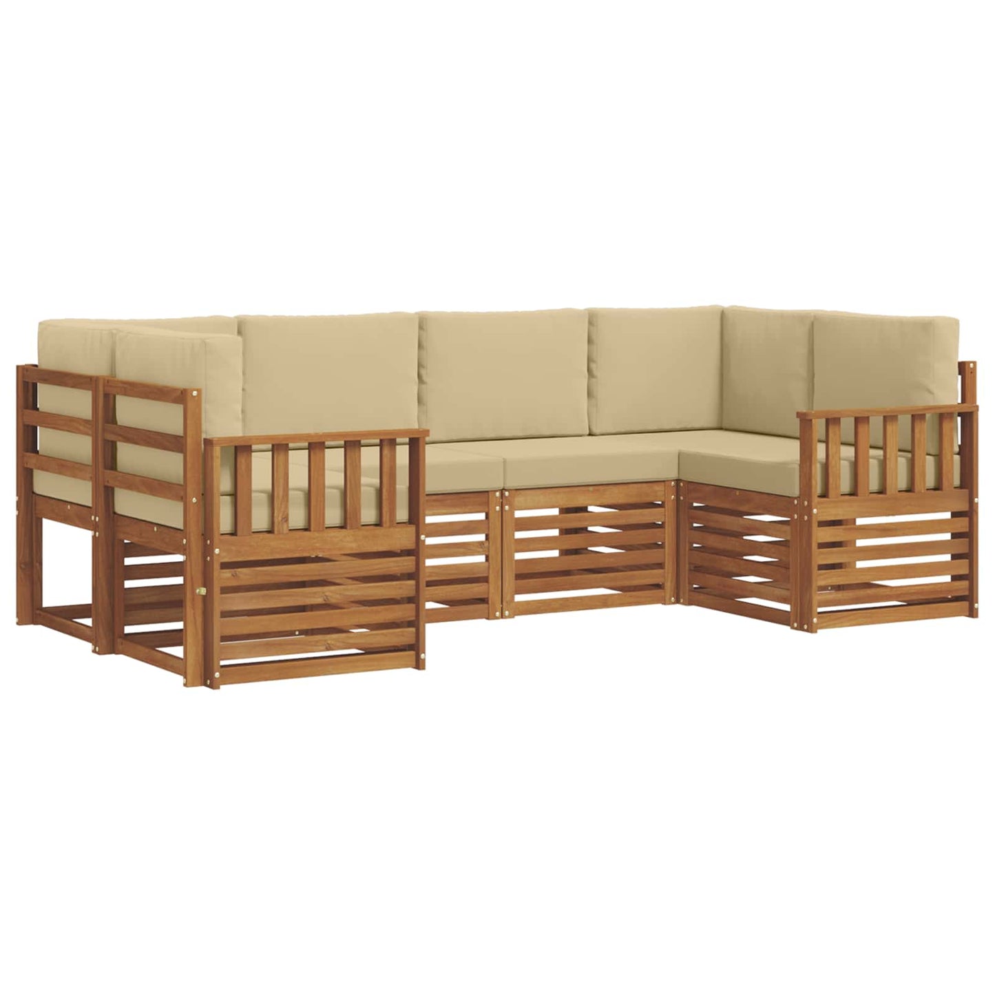 Set divani con cuscino 20 pcs Naturale Legno di Acacia Massello