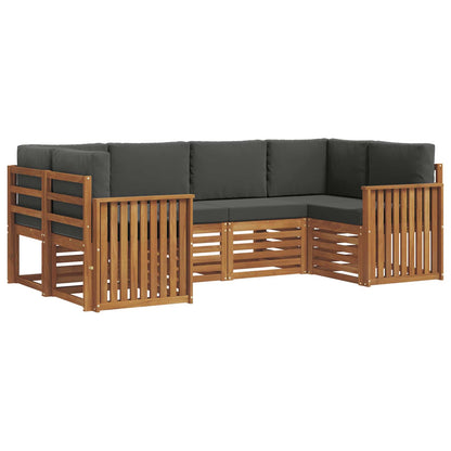 Set divani 20 pcs Naturale e Antracite Legno di Acacia Massello
