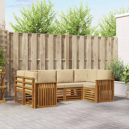 Set divani con cuscino 20 pcs Naturale Legno di Acacia Massello