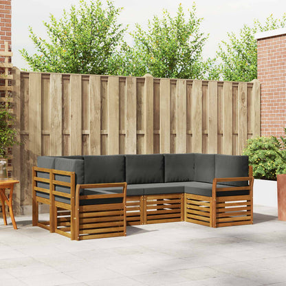 Set divani 20 pcs Naturale e Antracite Legno di Acacia Massello