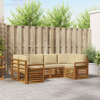 Set divani con cuscino 20 pcs Naturale Legno di Acacia Massello