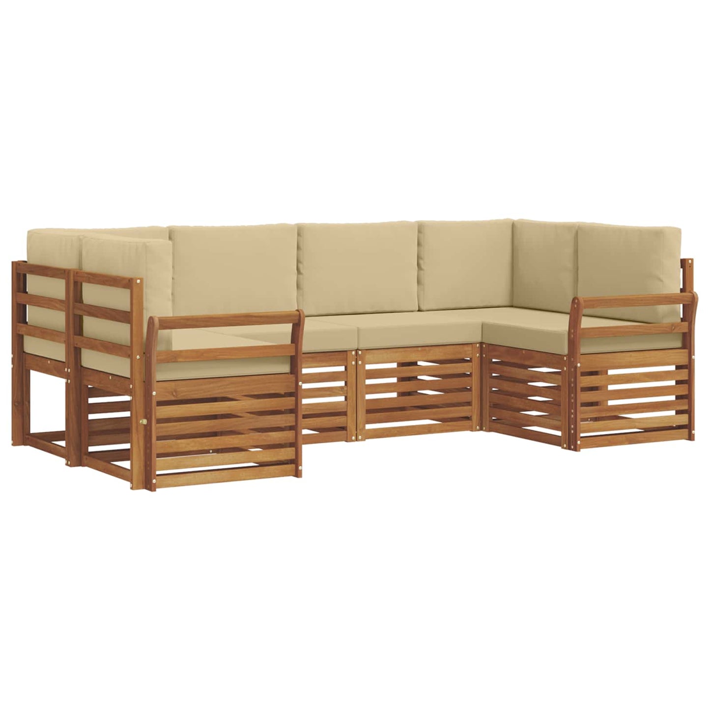 Set divani con cuscino 20 pcs Naturale Legno di Acacia Massello