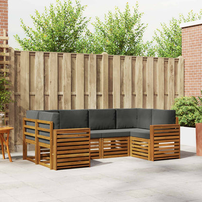 Set divani 20 pcs Naturale e Antracite Legno di Acacia Massello