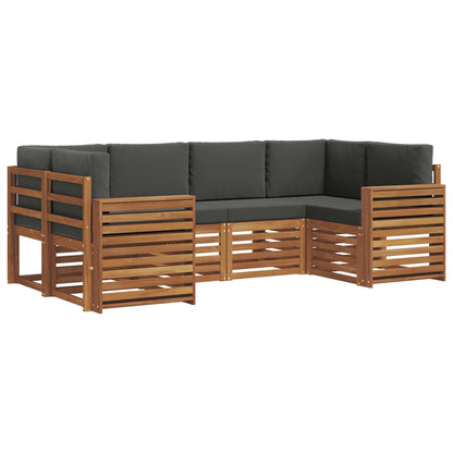 Set divani 20 pcs Naturale e Antracite Legno di Acacia Massello