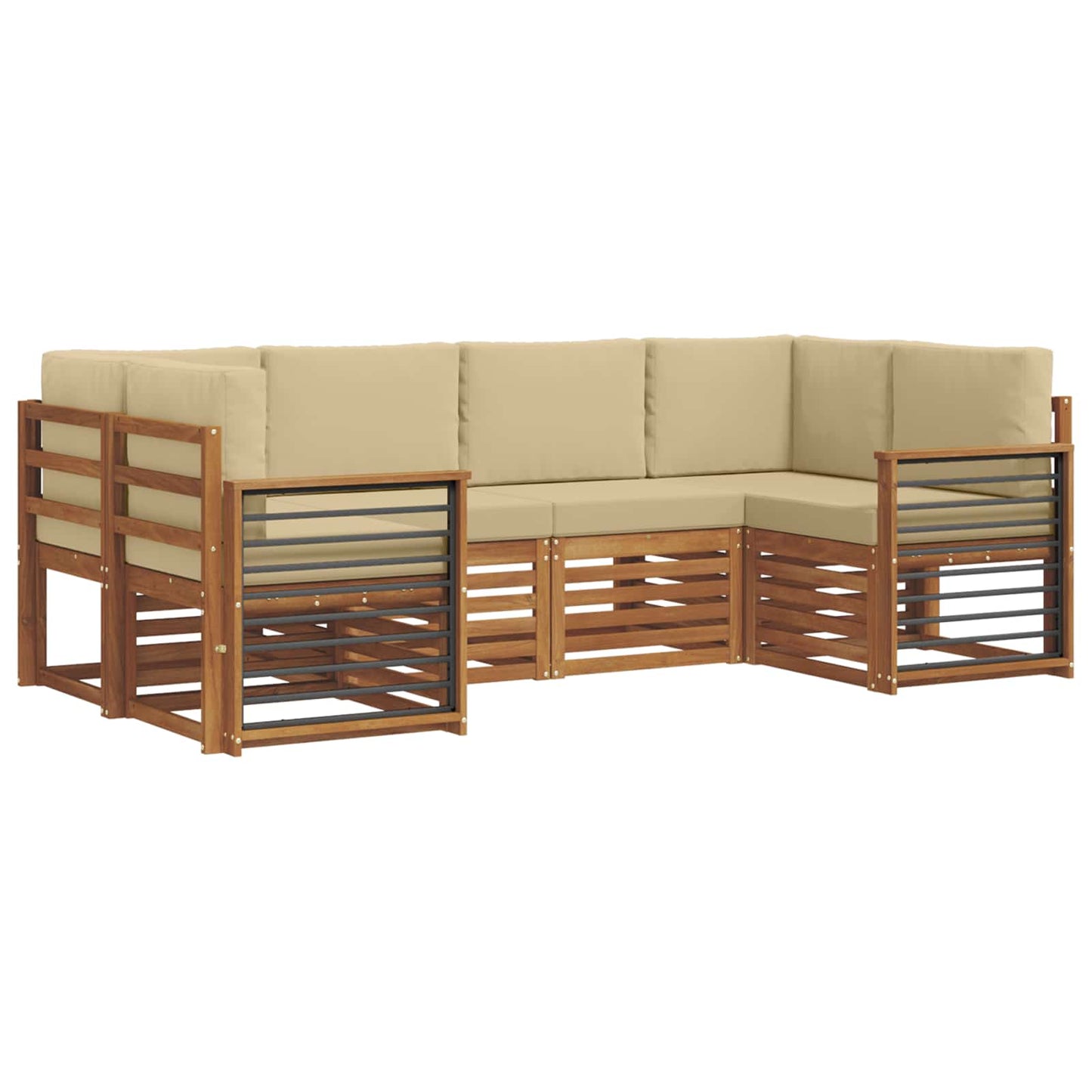 Set divani con cuscino 20 pcs Naturale Legno di Acacia Massello