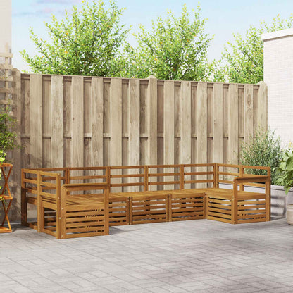 Set divani 7 pcs Naturale Legno di Acacia Massello