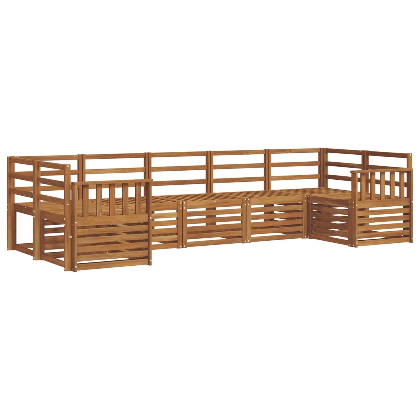 Set divani 7 pcs Naturale Legno di Acacia Massello