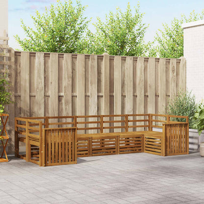 Set divani 7 pcs Naturale Legno di Acacia Massello