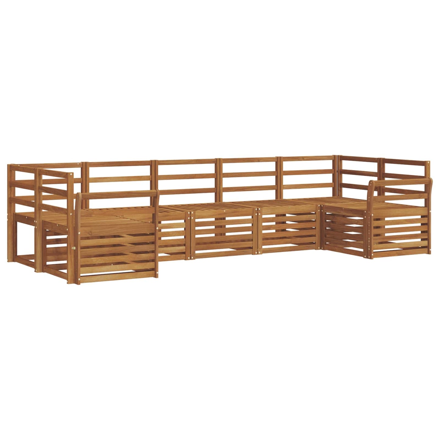 Set divani 7 pcs Naturale Legno di Acacia Massello