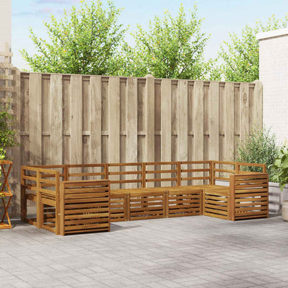 Set divani 7 pcs Naturale Legno di Acacia Massello