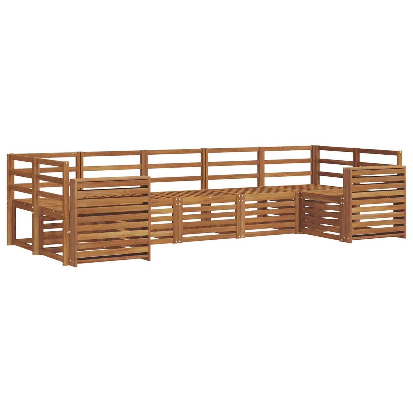 Set divani 7 pcs Naturale Legno di Acacia Massello