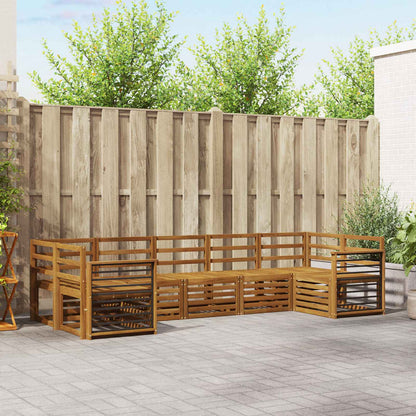 Set divani 7 pcs Naturale Legno di Acacia Massello