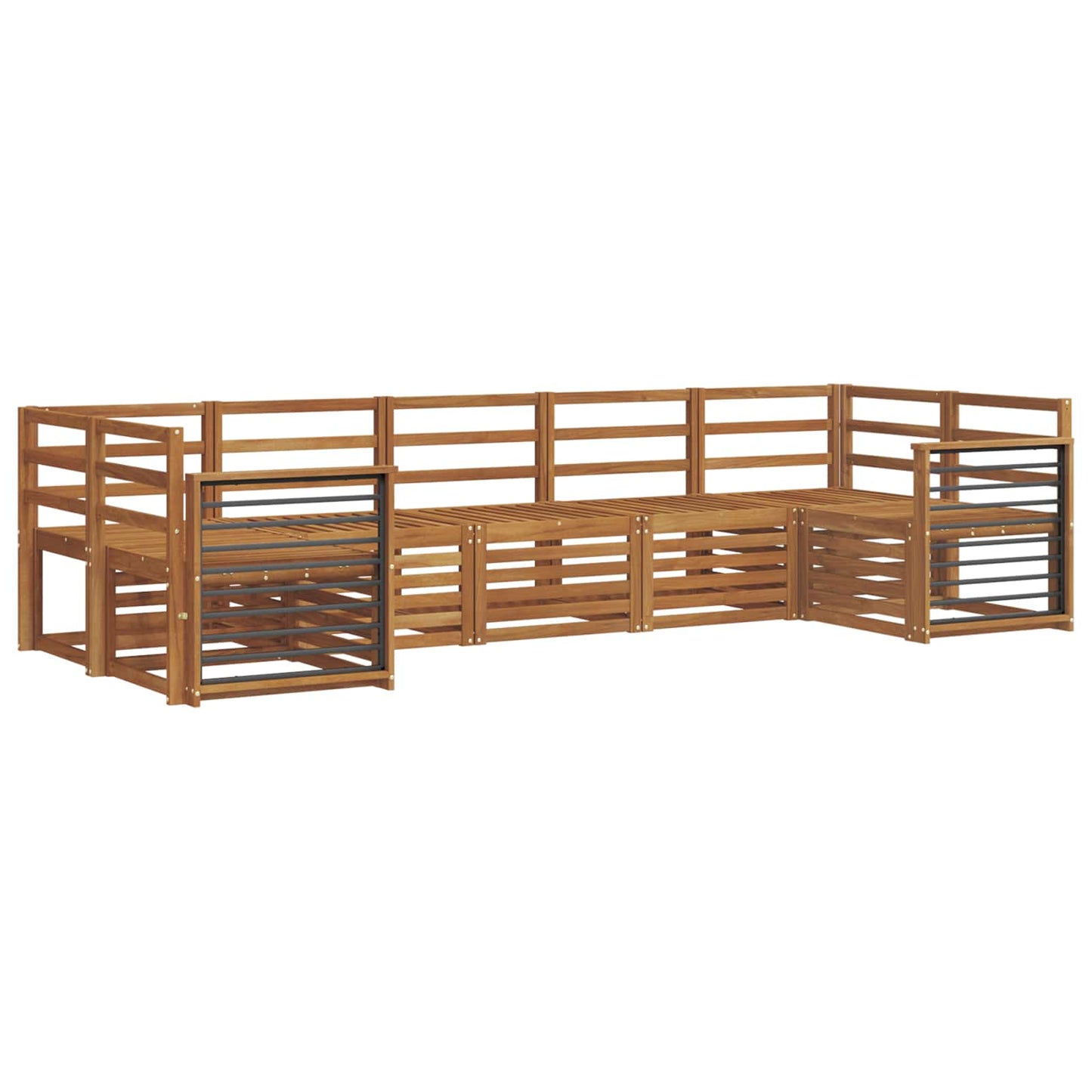 Set divani 7 pcs Naturale Legno di Acacia Massello