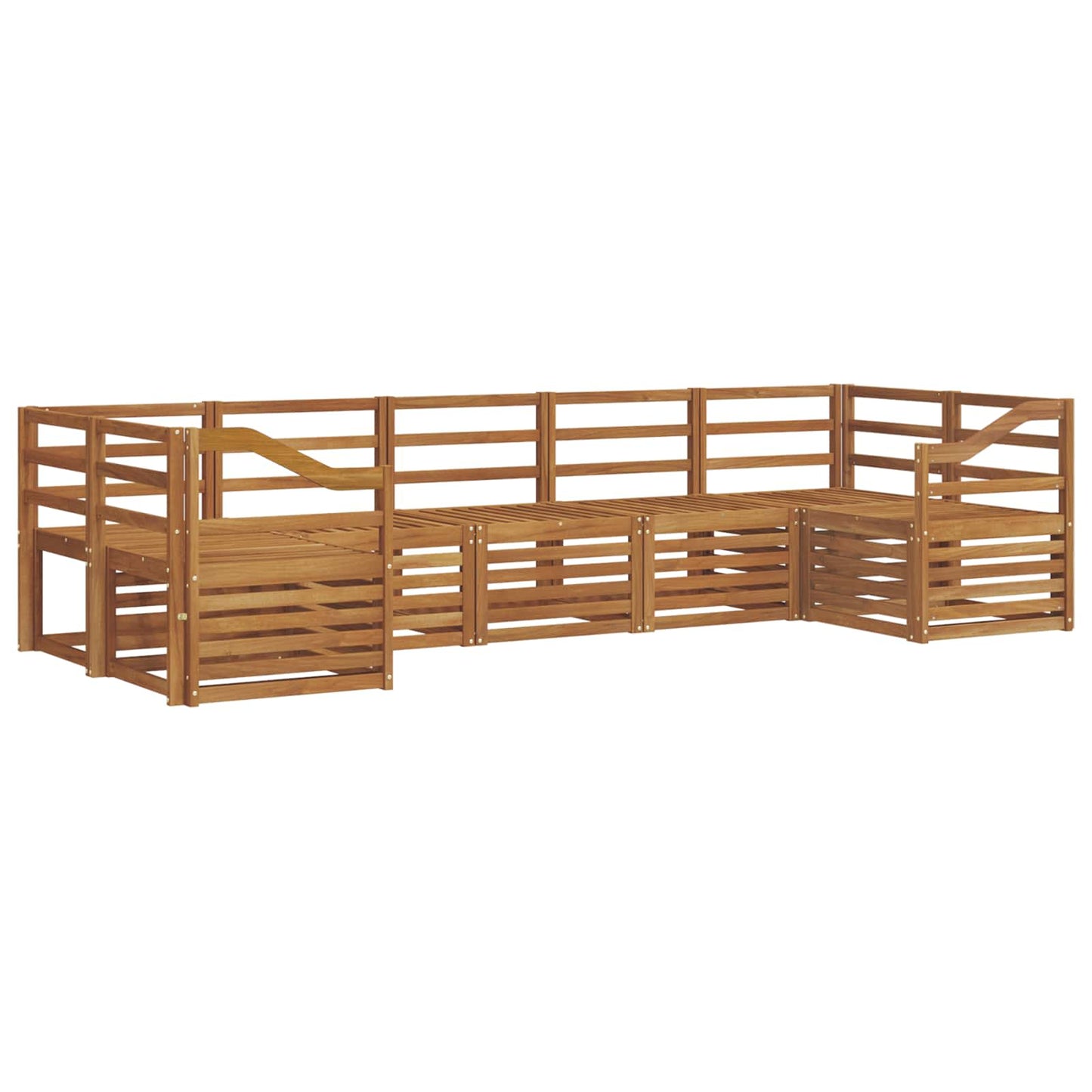 Set divani 7 pcs Naturale Legno di Acacia Massello