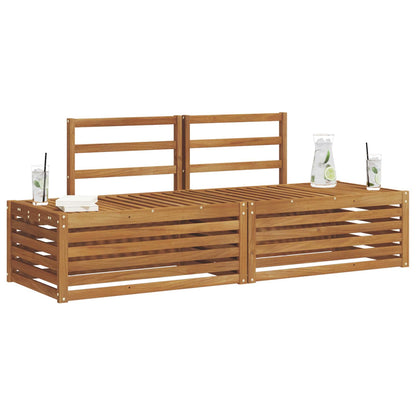 Set di divani da esterno 2 Pezzo Naturale 182,5 x 63 x 73 cm