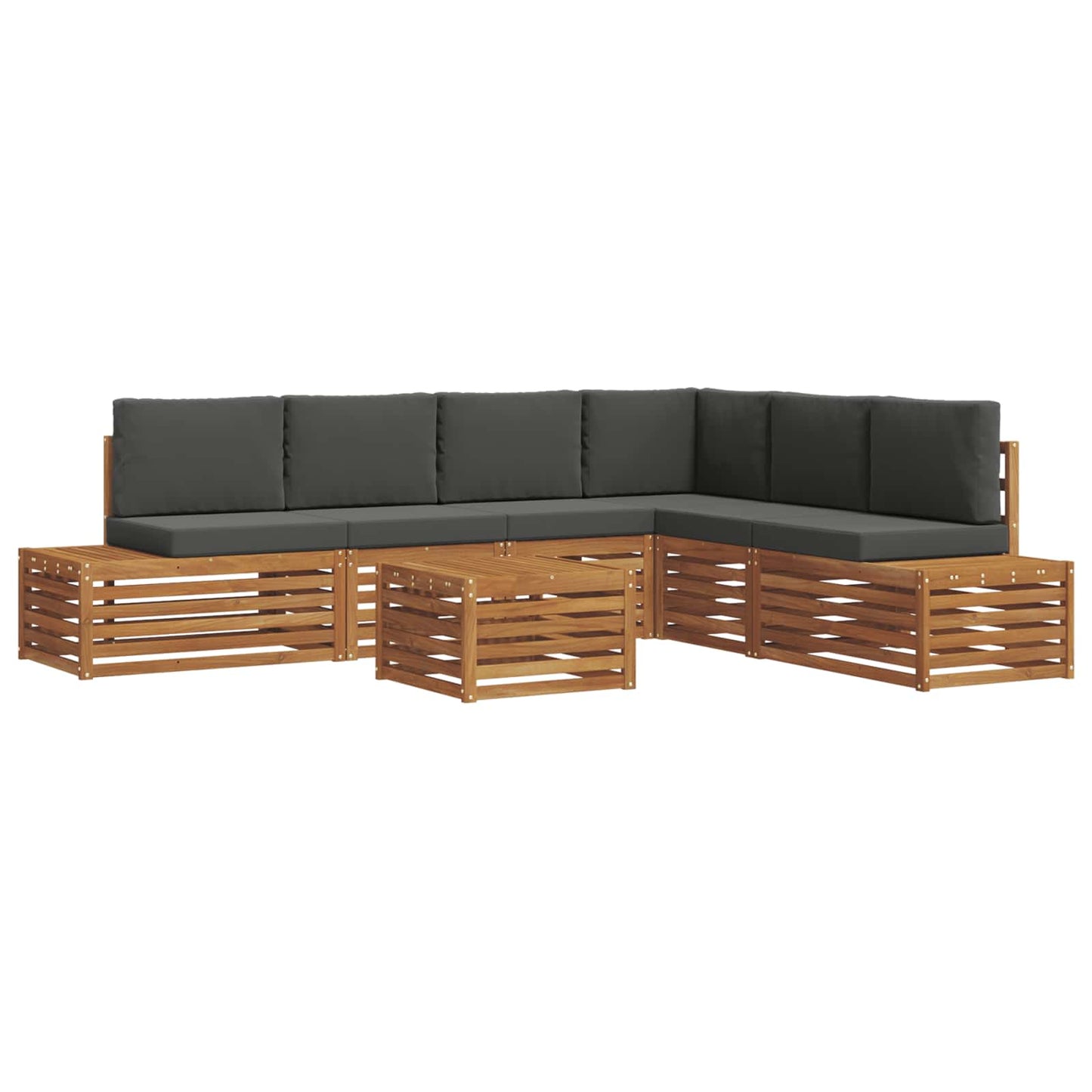 Set di divani da esterno 7 Pezzo Naturale e Antracite