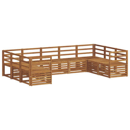 Set divani 9 pcs Naturale Legno di Acacia Massello