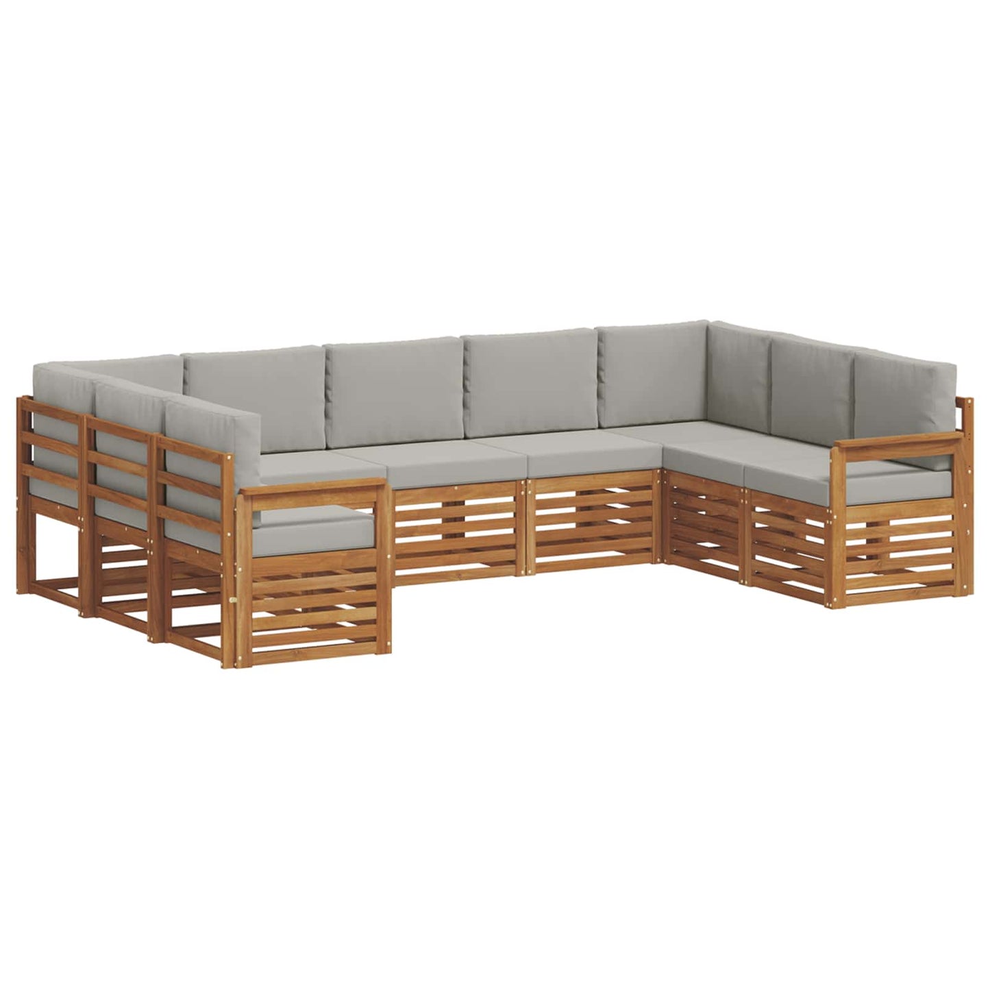 Set divani con cuscino 9 pcs Grigio Naturale e Chiaro