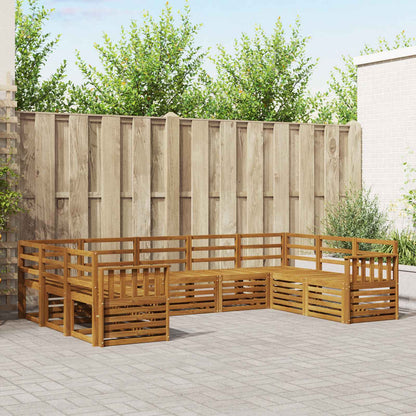 Set divani 9 pcs Naturale Legno di Acacia Massello