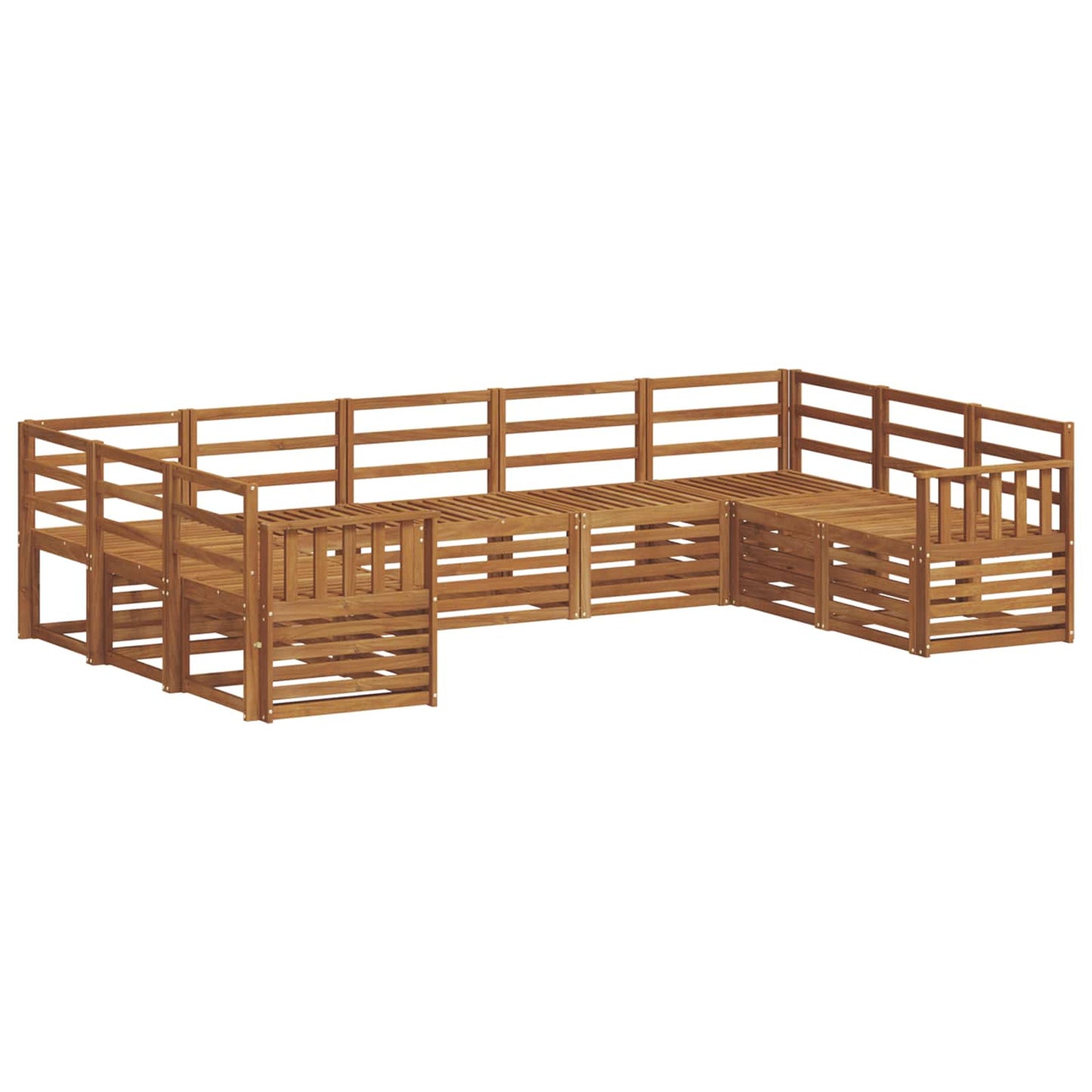 Set divani 9 pcs Naturale Legno di Acacia Massello