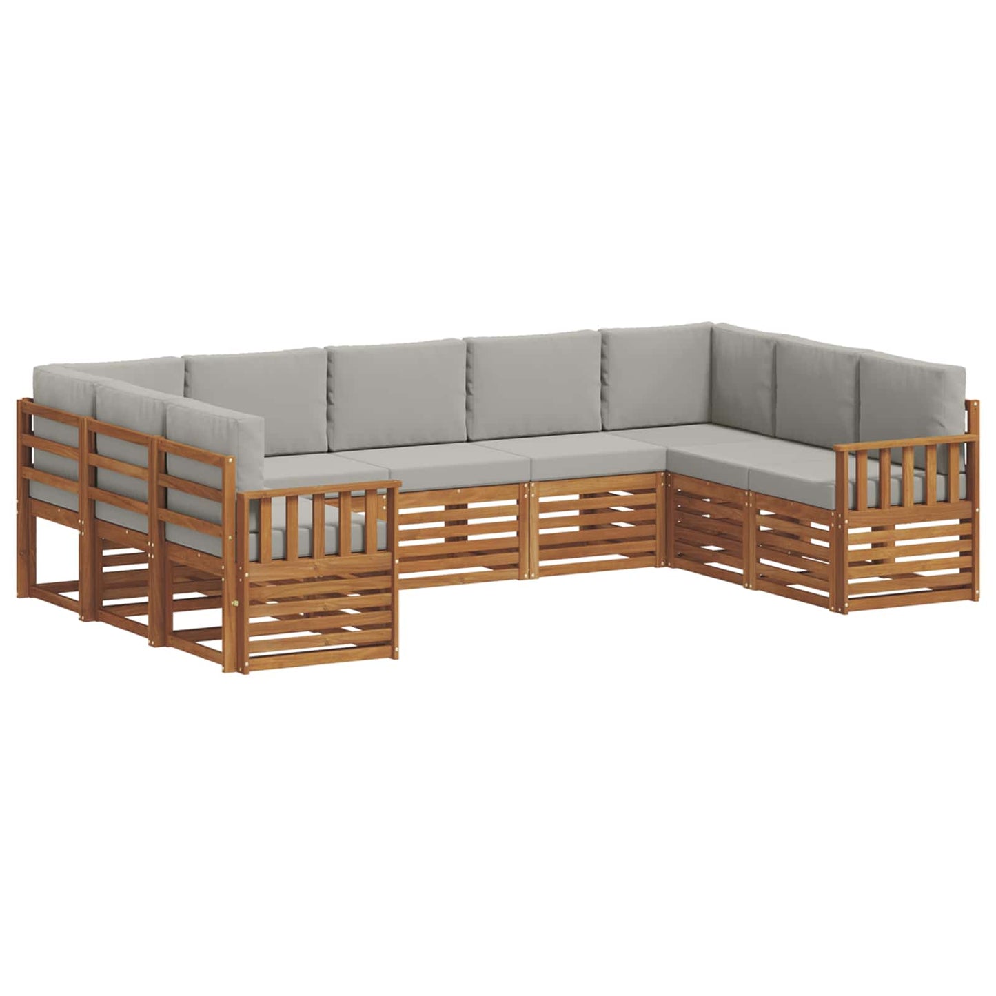 Set divani con cuscino 9 pcs Grigio Naturale e Chiaro